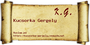 Kucsorka Gergely névjegykártya